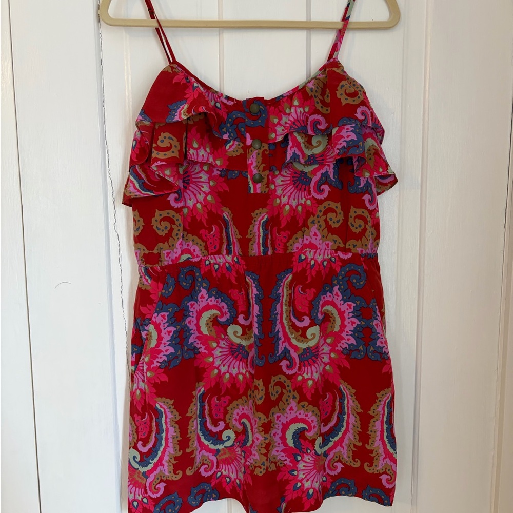 Tibi Red and Pink Floral Dress/Romper